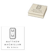 Monogram initials and name Ex libris library book ラバースタンプ (押印)