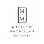 Monogram initials and name Ex libris library book ラバースタンプ (インプリント)