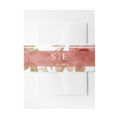 Monogram Initials Blush Floral Wedding  招待状ベリーバンド (正面例)