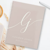 Monogram Initials Business Planner Rose Pink Ivory プランナー手帳