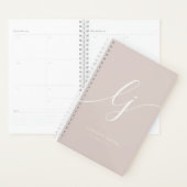 Monogram Initials Business Planner Script Pink プランナー手帳 (ディスプレー)