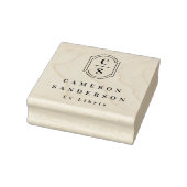 Monogram initials elegant border Ex Libris book ラバースタンプ (スタンプ)