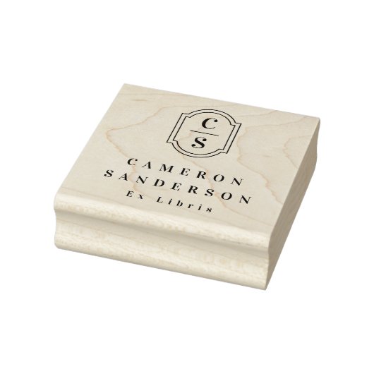 Monogram initials elegant border Ex Libris book ラバースタンプ (スタンプ)