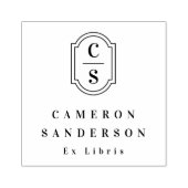Monogram initials elegant border Ex Libris book ラバースタンプ (インプリント)