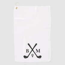 Monogram Initials Golf Clubs Theme Modern Elegant