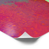 Monogram Initials Grunge Funky Purple Green Art ポスター (コーナー)