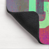 Monogram Initials Grunge Funky Purple Green Art マウスパッド (コーナー)