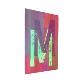 Monogram Initials Grunge Funky Purple Green Art メタルプリント (3/4)