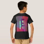 Monogram Initials Grunge Funky Purple Green Art Tシャツ (裏面フル)