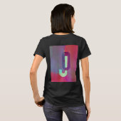 Monogram Initials Grunge Funky Purple Green Art Tシャツ (裏面フル)