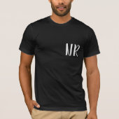 Monogram Initials Modern Black Elegant Design Tシャツ (正面)