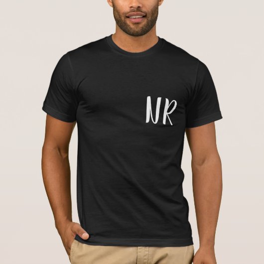 Monogram Initials Modern Black Elegant Design Tシャツ (正面)