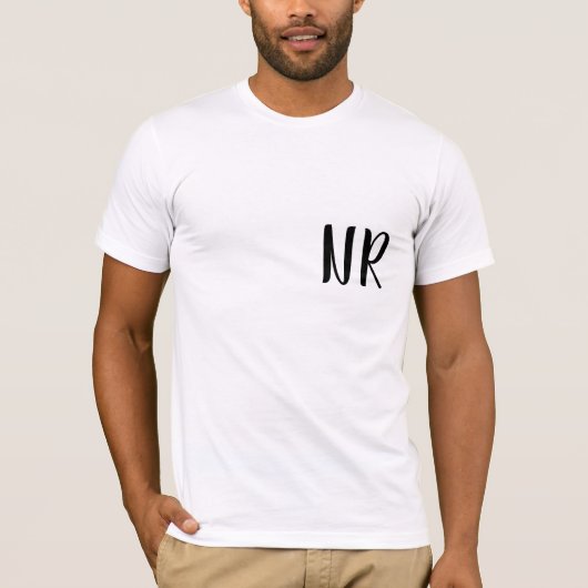 Monogram Initials Modern Stylish Trendy Design Tシャツ (正面)