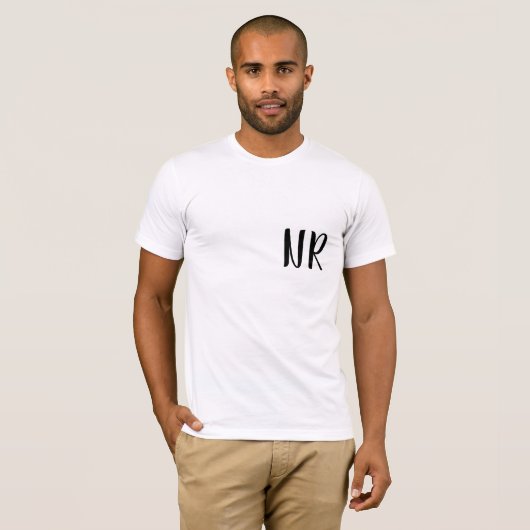 Monogram Initials Modern Stylish Trendy Design Tシャツ (正面フル)