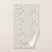Monogram Initials Neutral Boho Florals Botanicals バスタオルセット (ハンドタオル)