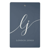 Monogram Initials Professional Minimal Script Name ミニクリップボード (裏面)