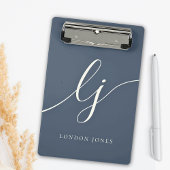 Monogram Initials Professional Minimal Script Name ミニクリップボード