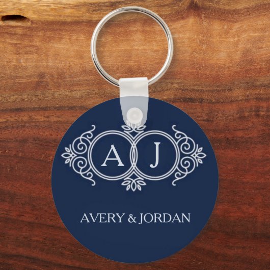 Monogram initials wedding  frame minimal design  キーホルダー (正面)