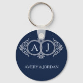 Monogram initials wedding  frame minimal design  キーホルダー (裏面)