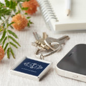 Monogram initials wedding  frame minimal design  キーホルダー (側面)