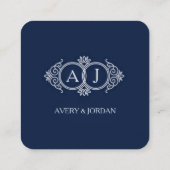 Monogram initials wedding  frame minimal design  スクエア名刺 (裏面)