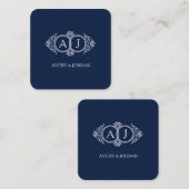 Monogram initials wedding  frame minimal design  スクエア名刺 (正面/裏面)