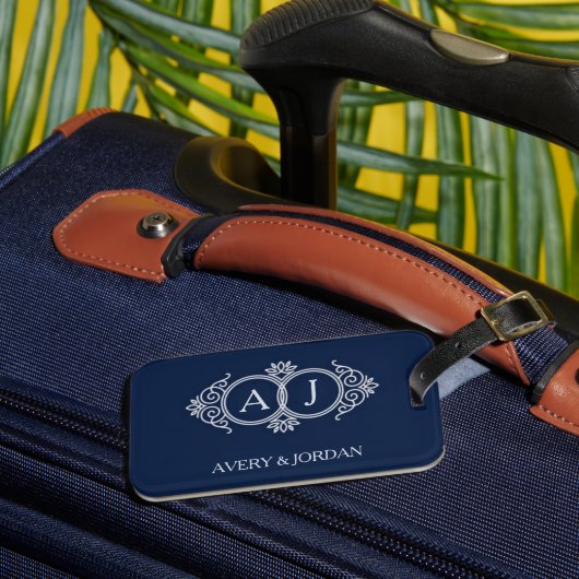 Monogram initials wedding  frame minimal design  ラゲッジタグ (正面インサイチュ3)