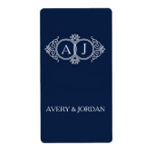 Monogram initials wedding  frame minimal design  ラベル (正面)