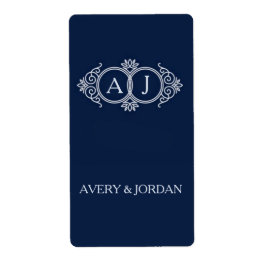 Monogram initials wedding  frame minimal design  ラベル