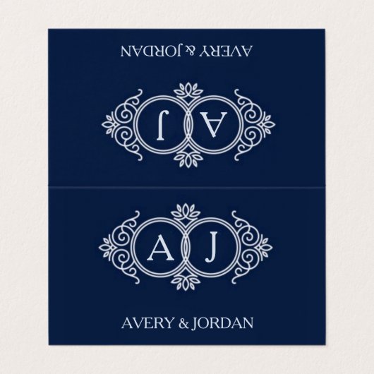 Monogram initials wedding  frame minimal design  名刺 (外部フラット)