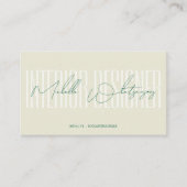 Monogram INTERIOR DESIGNER modern script 名刺 (正面)