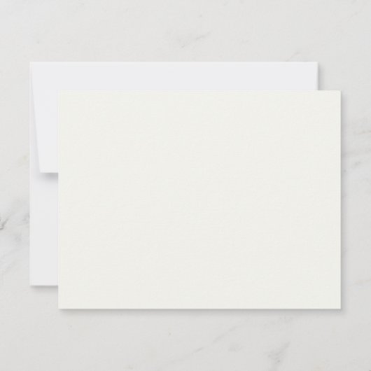 Monogram Ivory Gold Simple Monogrammed Notecard ノートカード (裏面)