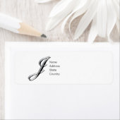 Monogram Jスクリプトのパーソナライズ差出人住所ラベル ラベル (インサイチュ)