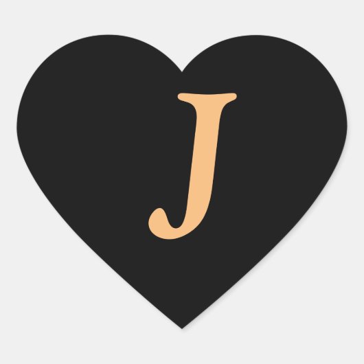 Monogram J金ゴールドカラーon Midnight black, ハートSti ハートシール (正面)