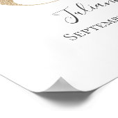 Monogram J Pink White Floral Gold Letter Nursery  ポスター (角)