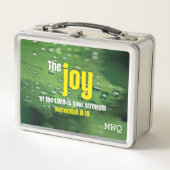Monogram JOY OF THE LORD Inspirational Christian メタルランチボックス (正面)