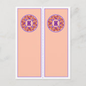 Monogram Kブックマークかわいらしはがき ポストカード (正面)