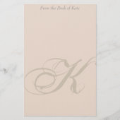 Monogram k文パーソナライズされた房具 便箋 (正面)