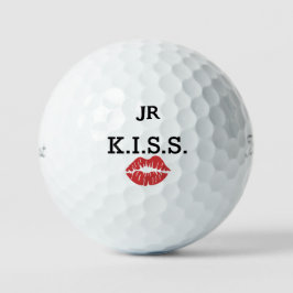 Monogram K.I.S.S. with red lips  ゴルフボール