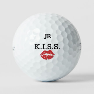 Monogram K.I.S.S. with red lips  ゴルフボール