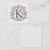 Monogram K Square Calling Card スクエア名刺 (正面/裏面)