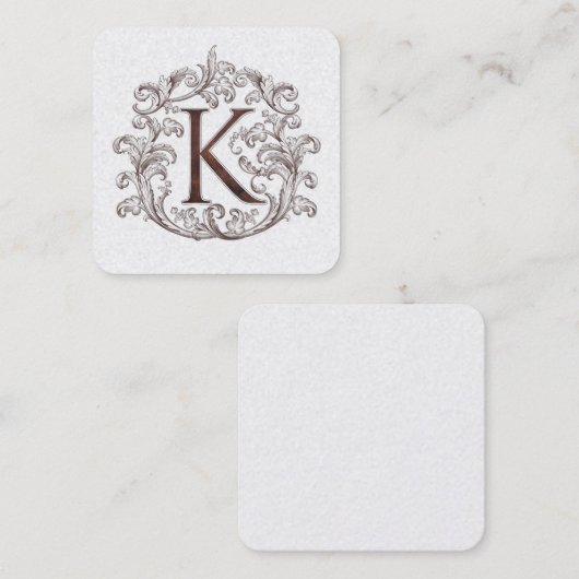 Monogram K Square Calling Card スクエア名刺 (正面/裏面)