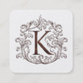 Monogram K Square Calling Card スクエア名刺 (正面)