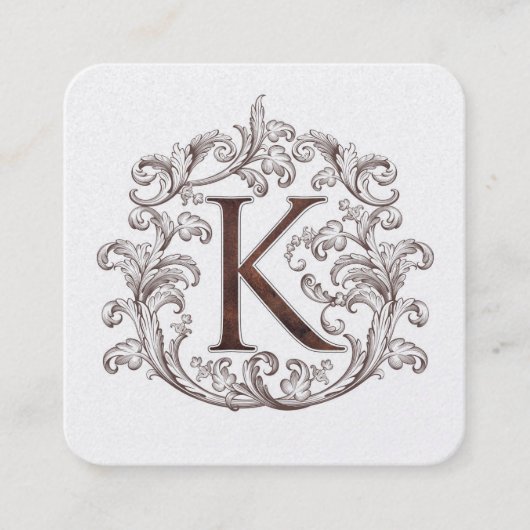 Monogram K Square Calling Card スクエア名刺 (正面)