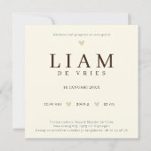 Monogram L Neutraal Beer Bosdier Geboorte カード (裏面)