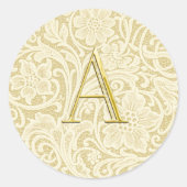 Monogram Lace Envelope Seal Gold ラウンドシール (正面)