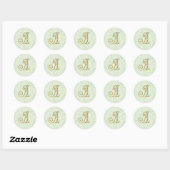 Monogram Lace Envelope Seal Gold Blue ラウンドシール (シート)