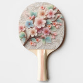 Monogram lace floral pink pastel cherry blossom  卓球ラケット (裏面)