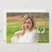 Monogram Laurel写真卒業のお知らせ 招待状 (正面)