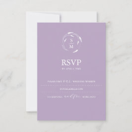 Monogram Lavender RSVPカードの結婚ウェブサイト 出欠カード